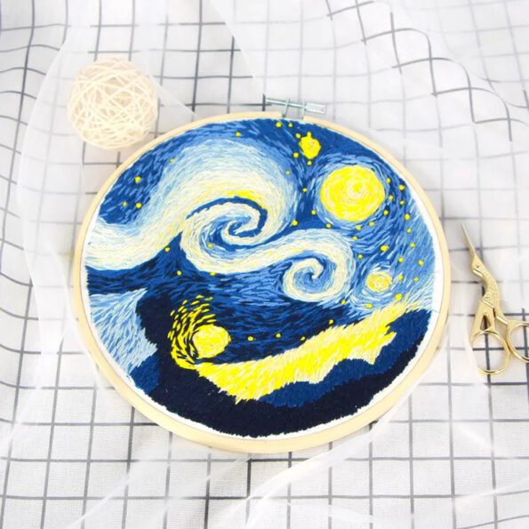 Starry night embroidery