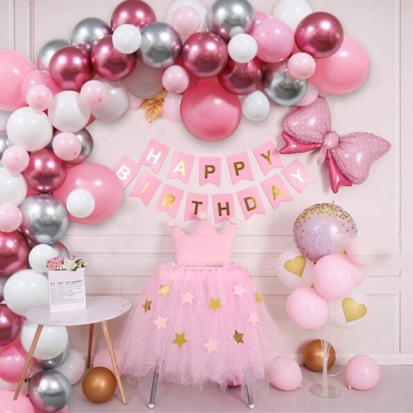 pink birthday balloons