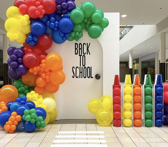 rainbow party theme balloons