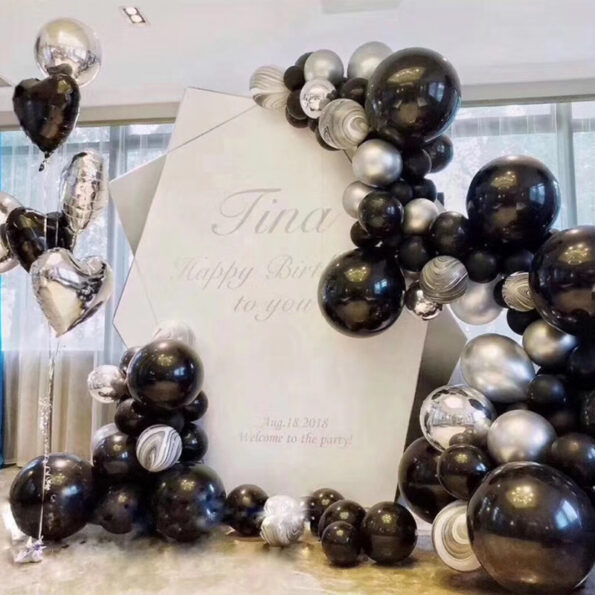 Black and silver balloon